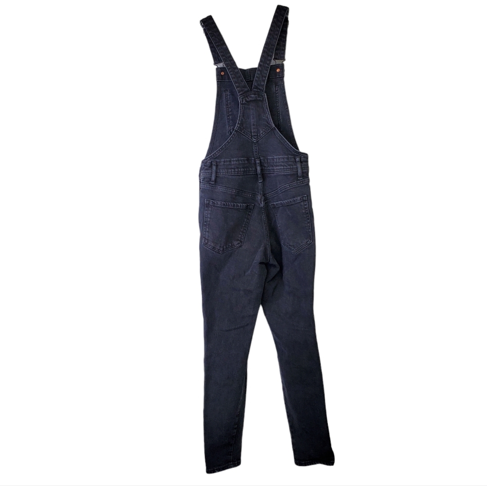 Old Navy Women's Black Jean Bib Distressed Overhauls Denim Size 00 - Picture 14 of 14
